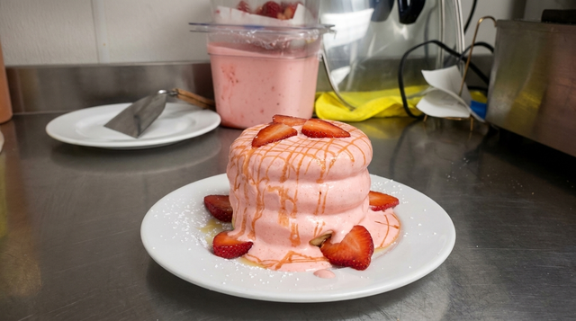 草莓舒苙蕾 Strawberry with Fruit Souffle Pancake.