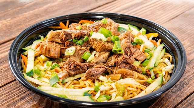 Braised Beef Brisket & Tendons Mixed Noodles 牛腩牛筋拌米線.