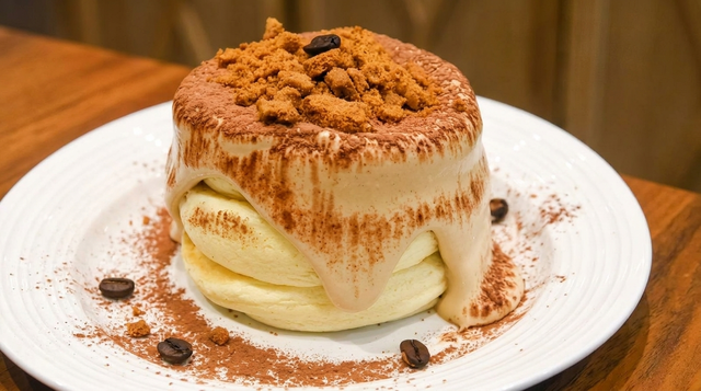 咖啡舒苙蕾 Coffee with Biscoff Crumble Souffle Pancake.