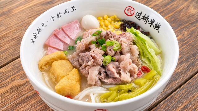 Original Pork Bone Soup with Fatty Beef 原味過橋米線.