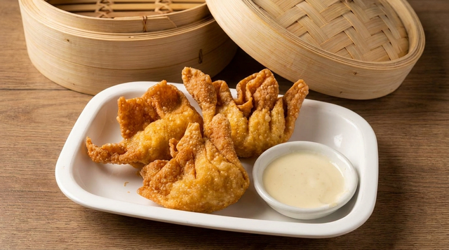 炸蝦角 Fried Shrimp Dumplings.