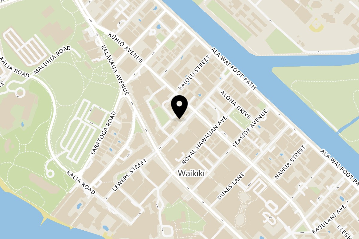 Map showing the location of Ten Seconds Waikiki Express honolulu on 342 Lewers St in Honolulu